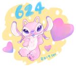  &lt;3 2019 4_toes alien angel_(lilo_and_stitch) antennae_(anatomy) blue_tongue chest_markings colored_sketch disney experiment_(lilo_and_stitch) eyelashes fur hand_on_face hi_res lilo_and_stitch looking_at_viewer markings multicolored_antennae pawpads pink_antennae pink_body pink_fur purple_nose purple_pawpads sgr simple_background solo toes tongue two_tone_antennae 