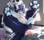  abdominal_bulge absurd_res anal anal_orgasm anal_penetration animal_genitalia animal_penis anthro arctic_fox balls bed bedroom big_penis blue_body blue_fur blue_pawpads blue_penis blue_tongue bodily_fluids canid canine canine_penis canis chest_tuft claws clenched_teeth cum cum_in_ass cum_in_mouth cum_inflation cum_inside cum_on_stomach dalmatian domestic_dog duo ear_piercing fox fur furniture genital_fluids genitals hi_res humanoid_genitalia humanoid_penis imminent_knotting inflation knot lamp male male/male mammal pache_riggs pawpads penetration penis penis_size_difference piercing size_difference spots spotted_body spotted_fur teeth tongue tuft white_body white_fur 