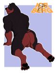  1ceberg absurd_res anthro backsack balls big_butt butt canid canine canis domestic_dog genitals hi_res humanoid male mammal mastiff molosser muscular muscular_male presenting presenting_hindquarters rottweiler simple_background solo 