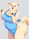  3:4 4_fingers amber_eyes anthro apron apron_only begging begging_pose belly big_breasts big_butt bird_dog bodily_fluids breasts butt canid canine canis clothing curvy_figure domestic_dog female fingers golden_retriever hi_res hunting_dog kemono mammal mostly_nude pawpads pose retriever saliva simple_background slightly_chubby solo teeth thick_thighs tongue tongue_out らんどるとかんり 