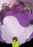  absurd_res areola belly big_belly big_breasts blood bodily_fluids breasts brown_hair clothing deltarune dress duo female gloves green_clothing hair handwear hi_res human kris_(deltarune) long_hair male mammal nipples nosebleed open_mouth overweight purple_body purple_skin scalie susie_(deltarune) thought_bubble underchikichan video_games wedding_dress white_clothing white_dress 