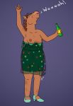  alcohol anthro areola beverage bojack_horseman breasts clothed clothing dialogue drunk english_text equid equine exhibitionism exposed_breasts female footwear hi_res high_heels hollyhock_manheim-mannheim-guerrero-robinson-zilberschlag-hsung-fonzerelli-mcquack_(bojack_horseman) horse mammal netflix nipples partially_clothed shoes simple_background slightly_chubby solo substance_intoxication teot text topless 