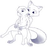  anthro black_and_white blue_and_white bodily_fluids canid canine claws clitoral_fingering disney duo fangs female fingering fingering_partner flat_chested fox fur genital_fluids genitals judy_hopps lagomorph leporid male male/female mammal monochrome nick_wilde nude one_eye_closed predator/prey pussy pussy_juice rabbit rawrunes reach_around sex simple_background spread_legs spreading sweat toe_claws tongue tongue_out vaginal vaginal_fingering white_background zootopia 