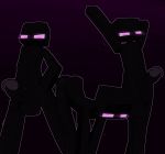  balls black_body black_penis black_skin butt enderman genitals glowing glowing_eyes hi_res male minecraft not_furry penis purple_eyes stretching ultilix video_games 