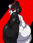  anthro big_butt black_body black_fur butt butt_grab danganronpa fur hand_on_butt hi_res looking_at_viewer looking_back male mammal monokuma nathanatwar smile smiling_at_viewer striped_body striped_fur stripes thick_thighs ursid video_games white_body white_fur wide_hips 