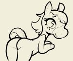  2020 animal_crossing anthro bent_over black_and_white butt equid equine female hi_res horse itsunknownanon line_art looking_back mammal monochrome nintendo nude portrait presenting presenting_hindquarters rear_view reneigh_(animal_crossing) solo three-quarter_portrait toony video_games 