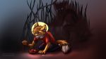  &lt;/3 &lt;3 16:9 alexander_the_fox anthro black_body black_fur black_nose blood blood_on_chest blood_on_hand bodily_fluids canid canine clothed clothing darkness depressing depression digital_media_(artwork) fox fur hair halo heart_on_ground heartless hi_res kingdom_hearts male mammal nopulant orange_body orange_fur orange_hair red_clothing red_heart red_shirt red_topwear shadow shirt signature simple_background sketch solo square_enix thorns topwear video_games white_body white_eyes white_fur white_hair widescreen 