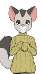  age_difference anthro big_tail clothing cute_face gregg hi_res lemur male mammal marsupial parsnip_(game) petaurid phalangeriform primate simple_background smile solo strepsirrhine sugar_glider sweater the_testimony_of_trixie_glimmer_smith topwear white_background younger_anthro 