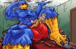  anthro avian bird bulge canid canine canis clothing falco_lombardi feet fox fox_mccloud growth inside macro male mammal mrease muscular nintendo pressing speedo star_fox swimwear video_games wolf wolf_o&#039;donnell 