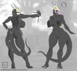  absurd_res anthro areola big_breasts big_butt breasts butt dragon female hand_on_hip hi_res hospitallerinaboat long_tongue looking_back nipple_piercing nipples nude piercing rear_view scalie solo tongue tongue_out wide_hips 