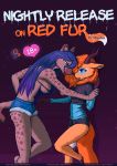  absurd_res anthro blue_blush blue_bottomwear blue_clothing blue_eyes blue_hair blush bottomwear breasts clothed clothing comic cover cover_page cutoffs denim denim_clothing duo elza_(ishuzoku_reviewers) fur gynomorph hair hi_res hyaenid intersex ishuzoku_reviewers male mammal orange_body orange_fur phenyanyanya shorts spots spotted_body spotted_fur 