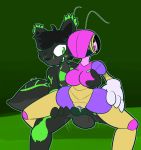  4_fingers antennae_(anatomy) anthro anthro_penetrating arthropod balls beetle big_breasts black_balls black_body black_ears black_fur black_hair black_penis black_tail breast_grab breasts canid canine duo female female_penetrated fingers fox fur genitals glowing glowing_markings green_body green_ears green_eyes green_fur green_markings green_penis green_tail green_tongue hair hand_on_breast hand_on_hip hand_on_leg hi_res insect interspecies k4n4 knot machine male male/female male_penetrating male_penetrating_female mammal markings motion_lines multicolored_tail nude one_eye_closed penetration penis pink_body pink_eyes pink_sclera purple_body radium_(nyotamwuaji) robot teeth tongue ultilix 
