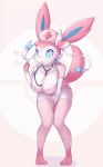  absurd_res anthro ayzcube big_breasts blush breasts butt_from_the_front camel_toe clothing confusion curled_fingers dialogue eeveelution english_text eyebrows female hi_res huge_breasts medical_instrument nintendo nipple_outline nurse nurse_uniform open_mouth pok&eacute;mon pok&eacute;mon_(species) raised_eyebrow scientific_instrument skindentation solo squish sylveon text thick_thighs thigh_squish uniform video_games 