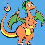  1:1 anthro breasts charizard female fire franchesca genitals hi_res korykobold long_tail nintendo nipples nude pok&eacute;mon pok&eacute;mon_(species) pussy scalie solo tattoo video_games wings 