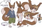  3:2 5_fingers 5_toes anthro blue_eyes brown_body brown_fur eyewear fingers fur girly glasses looking_at_viewer male mammal model_sheet open_mouth rodent sciurid smile solo teeth toes tongue unimpressive_(artist) 