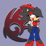  1:1 anthro big_breasts big_butt black_body black_fur breasts butt clothed clothing crossgender eulipotyphlan female fleetway64 fur hair hedgehog huge_breasts mammal shadow_the_hedgehog simple_background smile solo sonic_the_hedgehog_(series) thick_thighs tight_clothing video_games wide_hips 