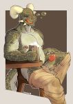  2018 5_fingers absurd_res alcohol anthro argonian balls belly bethesda_softworks beverage biceps blue_eyes blush bodily_fluids bottomwear chair claws clothed clothing digital_drawing_(artwork) digital_media_(artwork) drunk drunk_bubbles erection finger_claws fingers front_view furniture genital_fluids genitals glans green_body green_scales green_skin hi_res humanoid_genitalia humanoid_penis licking licking_lips looking_at_viewer male multicolored_body muscular muscular_male navel nipples open_mouth open_pants pants pants_down partially_clothed pecs penile_spines penis precum scales scalie signature simple_background sitting slightly_chubby solo substance_intoxication table tankard teeth the_elder_scrolls thick_penis tongue tongue_out topless two_tone_body video_games white_body white_skin zereno 