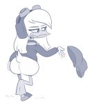  anatid anseriform avian better_version_at_source bird bottomless bottomwear butt clothed clothing della_duck disney duck ducktales ducktales_(2017) eyewear female goggles jacket sb99 scarf shorts solo topwear 