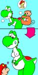  baby_mario grinder nintendo super_mario_bros. ukiki yoshi 