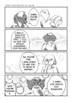  2020 4koma 5_fingers abstract_background aniapt_(manga) anthro black_nose blush bodily_fluids canid canine canis cheek_tuft chien clothed clothing comic cross-popping_vein crying digital_media_(artwork) domestic_dog duo english_text facial_tuft fingers fluffy fluffy_tail greyscale hair happy hi_res holding_object inner_ear_fluff looking_away male male/male mammal manga mephitid messy_hair monochrome multicolored_body necktie open_mouth open_smile screentone simple_background sitting skunk smile speech_bubble tapirclip tears tears_of_joy text topwear tuft two_tone_body vein 