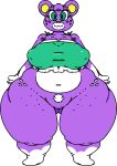  animal_crossing bottomless breasts clothed clothing curvy_figure erect_nipples female freckles fur genitals hi_res humanoid mammal megan_(animal_crossing) nintendo nipples overweight overweight_female ponk pubes purple_body purple_fur pussy smile solo thick_thighs ursid video_games voluptuous 