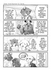  2020 4koma 5_fingers abs aniapt_(manga) anthro apron barazoku beverage biceps black_nose blush bodily_fluids box canid canine canis cheek_tuft chibi chien closed_smile clothed clothing comic cross-popping_vein dessert digital_media_(artwork) domestic_dog duo english_text eyes_closed facial_tuft fingers fluffy fluffy_tail food forced_smile greyscale hair happy hi_res holding_object hoodie inner_ear_fluff male male/male mammal manga mephitid messy_hair monochrome multicolored_body necktie open_mouth pattern_background pecs screentone simple_background skunk smile speech_bubble sweat sweatdrop tapirclip text thought_bubble tight_clothing tight_topwear topwear tuft two_tone_body vein 