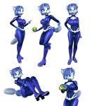  2018 3d_(artwork) anthro blue_body blue_fur bodysuit canid canine clothing collage defaultuser12 digital_drawing_(artwork) digital_media_(artwork) female fox fur green_eyes hair hi_res krystal mammal multicolored_body multicolored_fur nintendo simple_background sitting skinsuit solo star_fox tailband tight_clothing video_games 