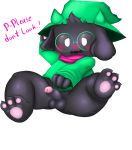  absurd_res alpha_channel anthro balls beans black_body black_fur blush bottomless bovid caprine clothed clothing deltarune embarrassed erection eyewear foreskin fur genitals glasses goat hat headgear headwear hi_res male mammal paws penis ralsei spread_legs spreading text thick_thighs video_games 