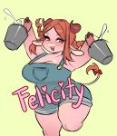  anthro big_breasts breasts bucket clothing domestic_pig female freckles glacierclear hi_res mammal overalls pigtails pink_body pink_skin slightly_chubby solo suid suina sus_(pig) thick_thighs wide_hips 