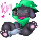  absurd_res alpha_channel anthro balls beans black_body black_fur blush bottomless bovid caprine clothed clothing deltarune ejaculation embarrassed erection eyes_closed eyewear foreskin fur genitals glasses goat hat headgear headwear hi_res male mammal paws penis ralsei spread_legs spreading text thick_thighs video_games 