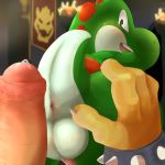  1:1 anal anthro anthro_on_anthro balls big_penis bodily_fluids bowser butt butt_grab cum duo erection genital_fluids genitals hand_on_butt hi_res humanoid_genitalia humanoid_penis koopa male male/male mario_bros nintendo orionsmaniac_(artist) penis precum reptile scalie sex size_difference video_games yoshi 