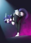  2020 anthro anus armwear bent_over blue_eyes bottomless breasts butt clothed clothing equid equine eyebrows female fingers friendship_is_magic genitals hanging_breasts hasbro hi_res horn looking_at_viewer mammal my_little_pony nipples pussy rarity_(mlp) solo spotlight spread_anus spread_butt spreading stardep unicorn 
