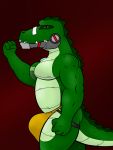  3:4 alligator alligatorid bulge clothing crocodile crocodilian crocodylid hi_res humanoid jockstrap male male/male raptorart reptile scalie solo underwear 