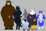  2020 accipitrid accipitriform animal_crossing anthro apollo_(animal_crossing) avian balls bird blue_body blue_fur brown_body brown_fur domestic_cat eagle equid equine erection felid feline felis fur genitals grizzly_(animal_crossing) group horse kangaroo macropod male mammal marsupial muscular nintendo overweight overweight_male penis roscoe_(animal_crossing) sebiv simple_background tom_(animal_crossing) ursid video_games walt_(animal_crossing) white_body white_fur 