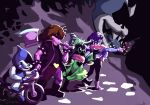  &lt;3 2018 anthro axe bicycle bovid caprine clothing deltarune elinapires eyewear female footwear glasses goat group hair hi_res human king_spade kris_(deltarune) lancer_(deltarune) male mammal melee_weapon monster open_mouth ralsei scalie signature susie_(deltarune) tongue tongue_out video_games weapon 