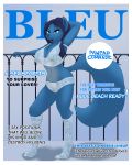  4:5 absurd_res anthro big_breasts border bra breasts clitoris clothing cover english_text female genitals hair hi_res inside jess_(pawpadcomrade) legwear lingerie long_hair looking_at_viewer magazine_cover open_mouth pawpadcomrade pussy solo standing text translucent translucent_clothing underwear white_border 