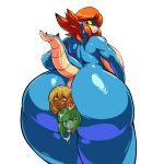  1:1 anal anal_vore anthro anus arkanman big_breasts big_butt breasts butt female group hi_res huge_breasts huge_butt hyper hyper_breasts looking_back nipples scalie size_difference vore wide_hips 