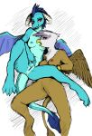  absurd_res anthro anthro_on_anthro anthrofied anus avian beak bedroom_eyes blue_body blue_nipples blue_pussy blue_scales breasts brown_body brown_feathers dragon duo feathered_wings feathers female female/female friendship_is_magic genitals gilda_(mlp) gryphon hi_res horn interspecies looking_at_viewer membrane_(anatomy) membranous_wings my_little_pony mythological_avian mythology narrowed_eyes nipples non-mammal_breasts presenting presenting_pussy princess_ember_(mlp) pussy scales scalie seductive smile spread_wings the-minuscule-task western_dragon wings 