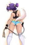  2017 animal_humanoid bodily_fluids bottomwear bra butt canid canid_humanoid canine canine_humanoid clothed clothing english_text exercise female fluffy fluffy_tail gloves hair handwear hotpants humanoid jump_rope krakenparty leggings legwear mammal mammal_humanoid not_furry nova_(krakenparty) purple_hair shorts signature simple_background solo sweat text traditional_media_(artwork) underwear wolf_humanoid workout workout_clothing 