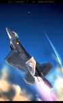  ace_combat ace_combat_7 afterburner aircraft airplane anniversary blue_sky emblem f-22_raptor fighter_jet highres jet military military_vehicle shooting_star signature sky star_(sky) trigger_(ace_combat) zephyr164 