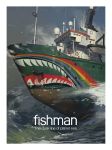  boat close-up english_text hjl no_humans ocean original rainbow realistic shark storm watercraft waves 