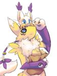  3:4 ambiguous_gender digimon digimon_(species) duo gatomon kurogin_(artist) renamon 