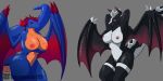  absurd_res anthro big_breasts black_dragon bluepanda115 breasts digital_media_(artwork) dragon female genitals hi_res looking_at_viewer nude open_mouth pussy scalie simple_background thick_thighs wings 