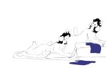  anal anthro blush bob_(undertale) butt canid canine duo erection felid feline fluffykangaroo genitals hair male male/male mammal nude open_mouth oral overweight penis rimming sex simple_background tem undertale video_games white_background 