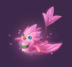  2020 beak blue_eyes digital_media_(artwork) fur hi_res league_of_legends pheloniblazyk pink_body pink_fur purple_background riot_games simple_background smile teamfight_tactics video_games 