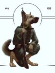 2017 belt black_nose canid canine canis claws clothing domestic_dog eyebrows eyelashes fluffy fluffy_tail fur german_shepherd gun herding_dog inner_ear_fluff kneeling male mammal military military_uniform pastoral_dog pimpartist ranged_weapon remembering rifle simple_background solo traditional_media_(artwork) tuft uniform weapon world_war_1 