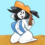  1:1 bikini breasts clothing female hair hat headgear headwear mammal sling_bikini solo sweetdandy swimwear tem temmie_(undertale) undertale video_games white_body 