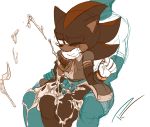  anthro blush bodily_fluids clothed clothing crossdressing cum duo excessive_cum genital_fluids genitals hand_on_mouth handjob hi_res human male male/male mammal penile penis pleasure_castle reach_around sex shadow_the_hedgehog size_difference sonic_the_hedgehog_(series) 