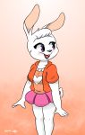  anthro blush clothing female hi_res joaoppereiraus lagomorph leporid mammal rabbit smile solo 
