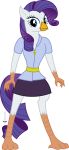  2020 absurd_res alpha_channel alternate_species anthro avian beak bird blouse blue_clothing blue_dress blue_eyes claws clothed clothing dress female friendship_is_magic fully_clothed gem hi_res looking_at_viewer mane my_little_pony parclytaxel purple_mane rarity_(mlp) short_dress signature simple_background solo transparent_background white_body 